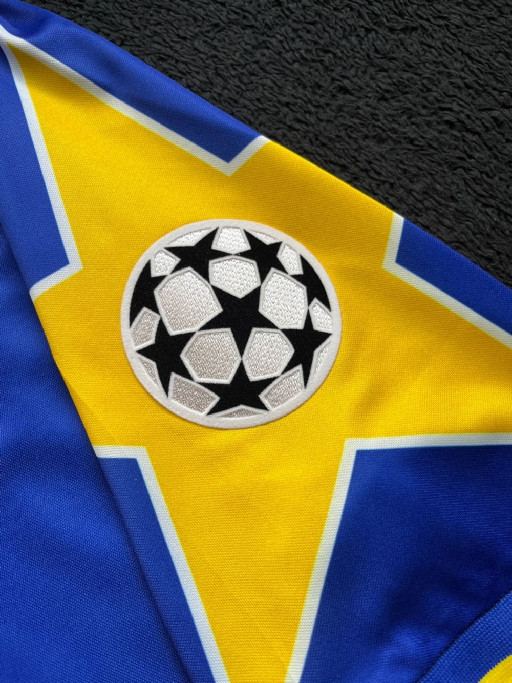 Del Piero #10 Juventus Retro Blue Soccer Jersey 1995/1996 UCL Yellow Star - Picture 4 of 6